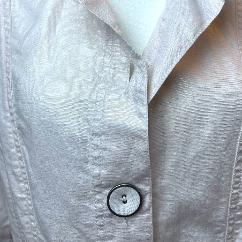 NWT $89 Chico's Linen Blend Lightweight Jacket Women's Sz 1 Light Pink Sheen